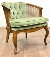 French Provincial Influenced Caned Tub Chair