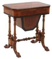 Carved Walnut 2 Dwr. Sewing Stand
