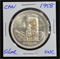 1858 - 1958 B.C. CAD Silver $1 Coin - UNC
