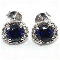 Silver CZ(2.8ct) Earrings