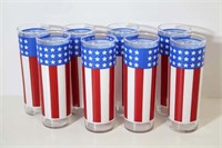 Eight Patriotic Iced Tea Glasses