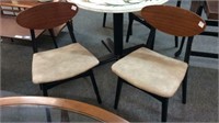 FOUR MIDCENTURY DINING CHAIRS (SOME DAMAGE ON