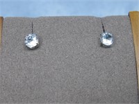 Sterling Silver Tested Blue Topaz Earrings