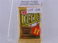 1992 Fleer Ultra Baseball Trading Card Pack
