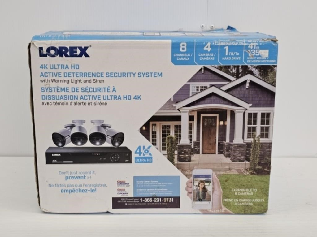 LOREX 4K SECURITY SYSTEM - 4 CAMERAS - 1 TB HARD D