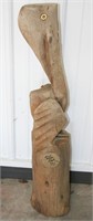 Hand Carved Wooden Outdoor Pelican 42"H