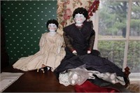 2 Antique China Head Dolls