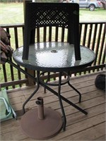 Outdoor tables w/umbrella & stand