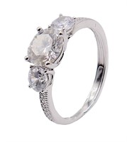 925S 1.0ct Moissanite Diamond Trinity Ring