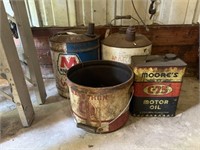 2-Gas Cans, 2-Oil Containers