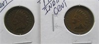 (2) Indian Head Cents. Dates: 1908-S, 1908.