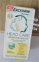 Supplement Head Care EXCEDRIN 110 TAB BB 8/24