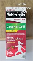 BB 12/24 Children Cold Syrup ROBITUSSIN 6+