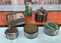 Vtg. vanity jars & boxes