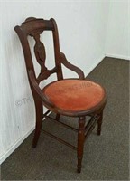 Antique Walnut and Burl Walnut Vanity Chair
