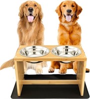 Raised Dog Feeding Station with 2 Bowls