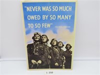 WWII War Bond Mini Poster " Never Was So Much Owed