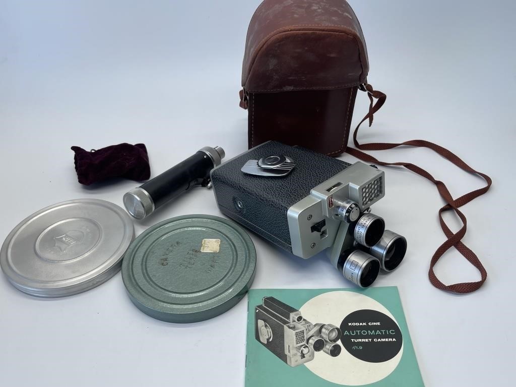 Vintage Kodak Cine Camera with Accessories