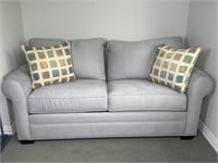 Gray Love Seat with Pull Out Bed
