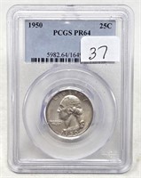 1950 Quarter PCGS PR 64