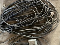 A pair of black extension cords
