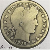 1908O Barber Half Dollar