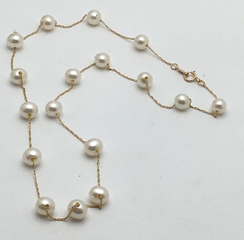 14k Gold Pearl Necklace