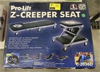 Pro-lift z-creeper seat, transforms in seconds