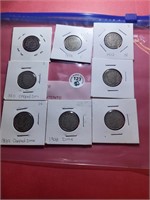 1869 Shield Nickel & 7 Pcs Liberty V Nickel