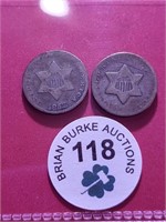 1852 & ND 3 Cent Silver