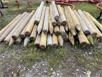 Roughly 40, 6.5' by 6" treated fence posts