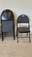 Black Deluxe Folding Fabric Chairs, Set of 6