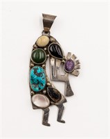 Emer Thompson Navajo Sterling Kokopelli Pendant