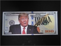 DONALD TRUMP SIGNED PLAY MONEY WITH COA