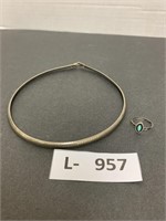 Necklace & Ring (no marked)(silver?)