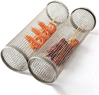 Updated 2PCS BBQ Net Tube, Barbecue Rolling Grilli