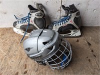 Easton Hockey Skates & Bauer Cage Helmet