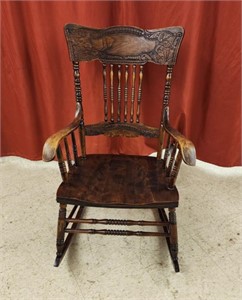 Vintage wooden rocking chair.