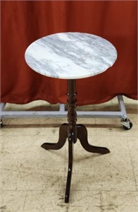 Side Table with marble top. 23" tall.