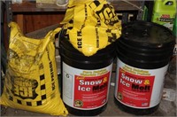 (2) 5 gal. buckets w/ snow & Ice Melt and full bag