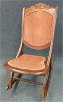 Vintage Tell City Fooding Rose Back Rocking Chair