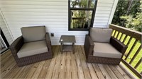 3PC OUTDOOR CHAIRS AND SIDE TABLE