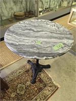 Marble Top Table With Cast Iron Base