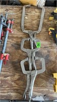 Three vice grip finger clamps