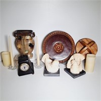 Dove Bookends, Pottery Vase, Clock & More