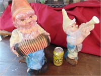 2 large plastic garden gnomes