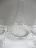 Glass Sailboat Decanter w/Glasses