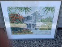 House Picket White Fence 28"x21"