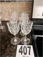 8 Vintage crystal goblets
