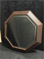 Large Wood Octagon Mirror
